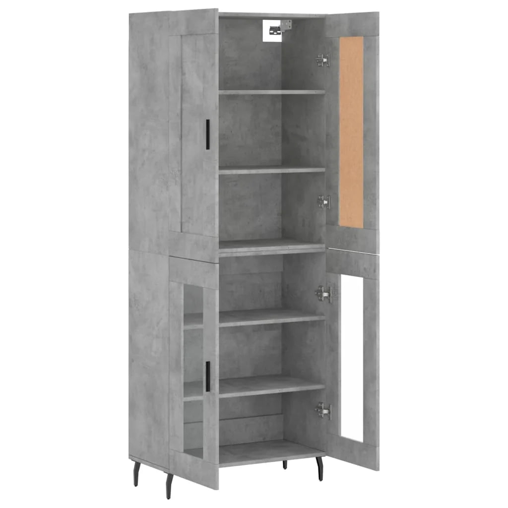 Buffet credenza cassettiera armadio mobile contenitore organizer cucina soggiorno salotto alto 69,5 x 34 x 180 cm legno ingegnerizzato grigio 02_0034593