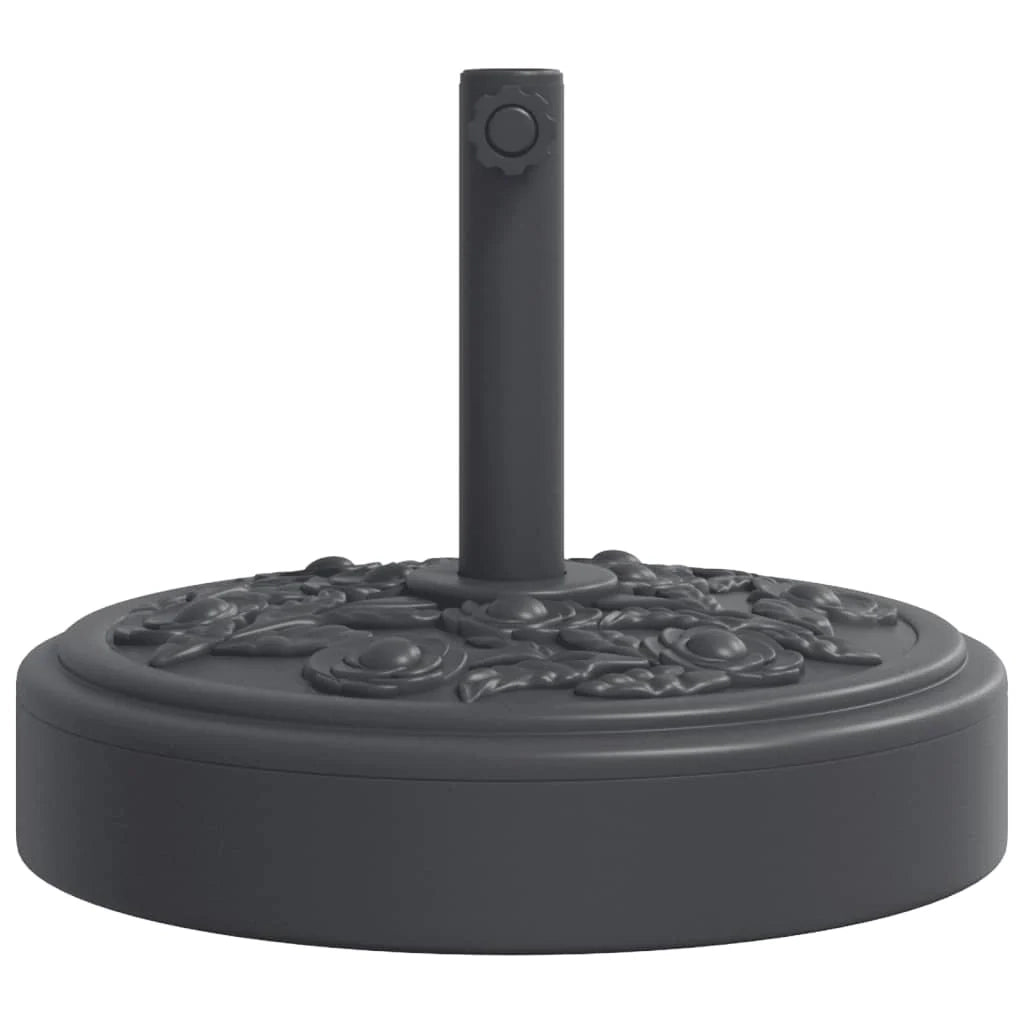 Base per ombrellone rotonda 45 x 35 cm 25 kg design floreale terrazza giardino in PE nero 02_0056643