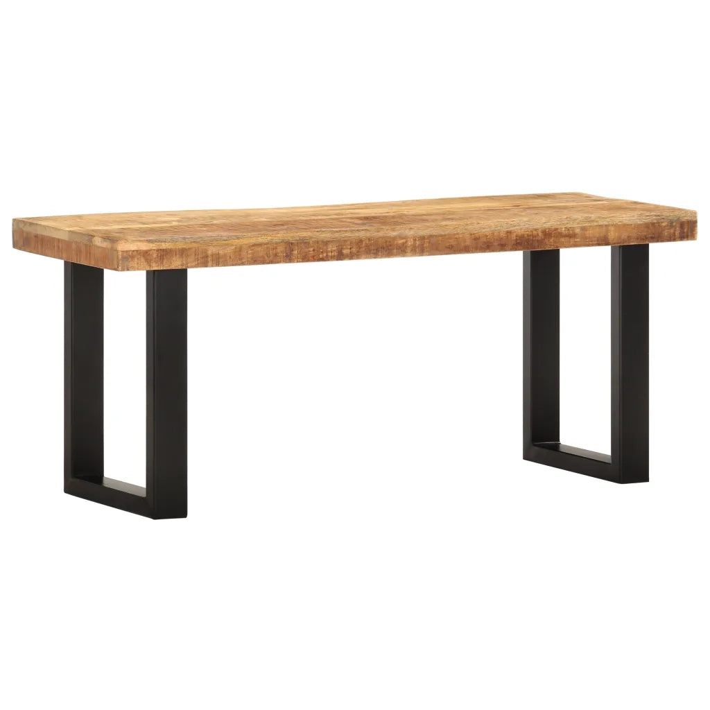 Panca 110 cm in Legno Massello di Mango e Acciaio 286460