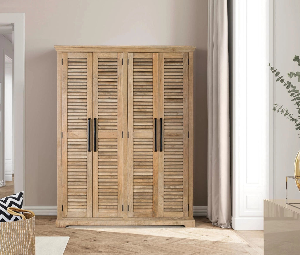 Armadio in legno di mango naturale