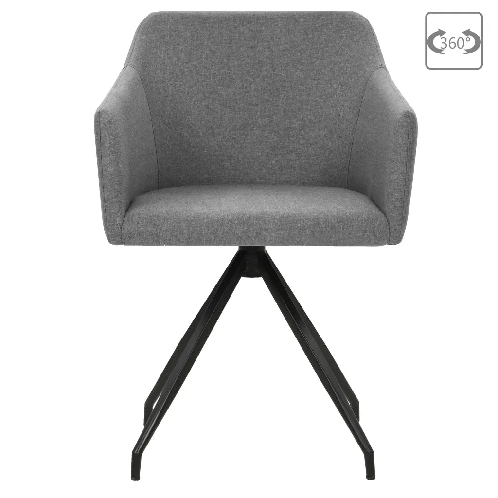 Sedie da Pranzo Girevoli 2 pz Grigio Chiaro in Tessuto 247064