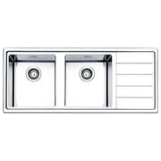 Apell LNP1162IRBC Serie Linear Lavello Acciaio inox spazzolato da Incasso Gocciolatoio a Destra 2 vasche 116x50cm
