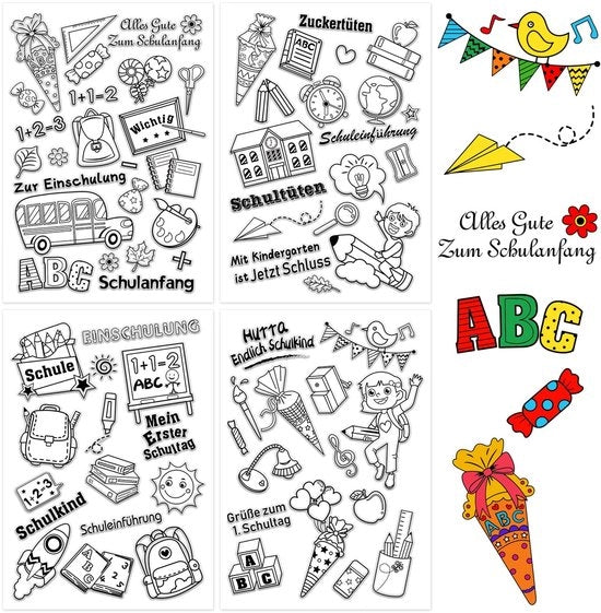 Stampe in Silicone 75 pezzi - Stampa introduttiva per la scuola - Carte per hobby - Scrapbooking - Attività creative