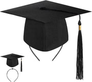 Cappello di laurea con cinturino di sicurezza robusto e protezione per la testa - Accessori di laurea - Classe del 2026 - Forma innovativa di chiusura