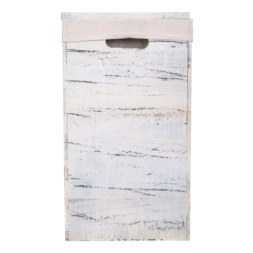 Set di 2 cesti per la biancheria in legno 40x30x54-34x26x47