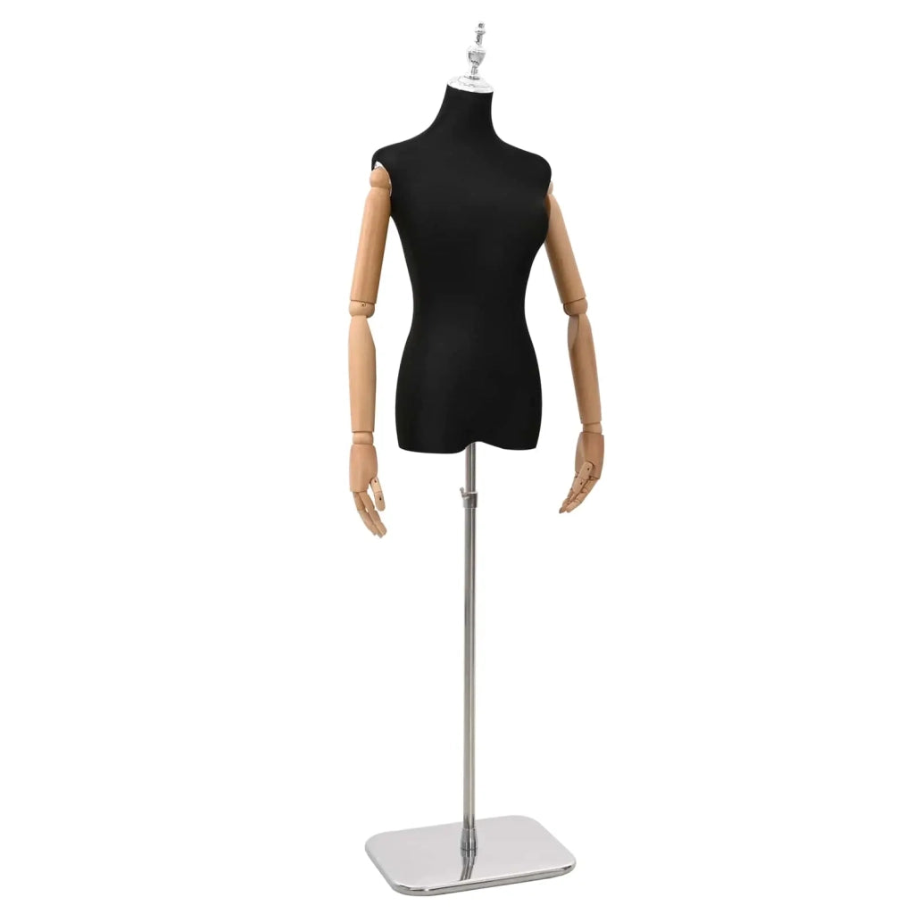 Manichino Regolabile 165-213 cm con Base Femmina PP Nero 42041702