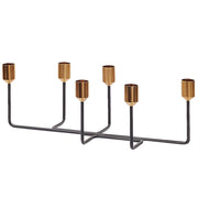 Portacandele Supporto in metallo Nero e dorato per 6 candele Decorazione moderna