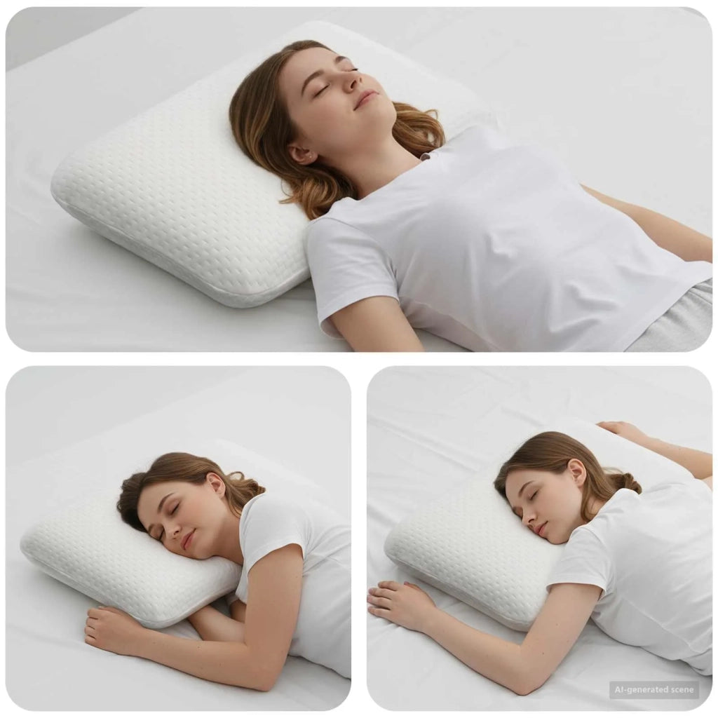 Cuscino da Letto Bianco 60 x 40 x 10 cm Schiuma Memory CFW9557199
