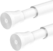 Set di maniglie per doccia senza fori - set di 2 maniglie telescopiche maniglie per tende maniglie per tende da bagno - 90-160cm - bianco