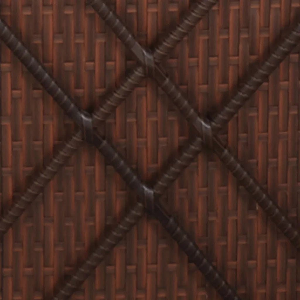Lettino Prendisole con Cuscino e Tavolino in Polyrattan Marrone cod mxl 19691