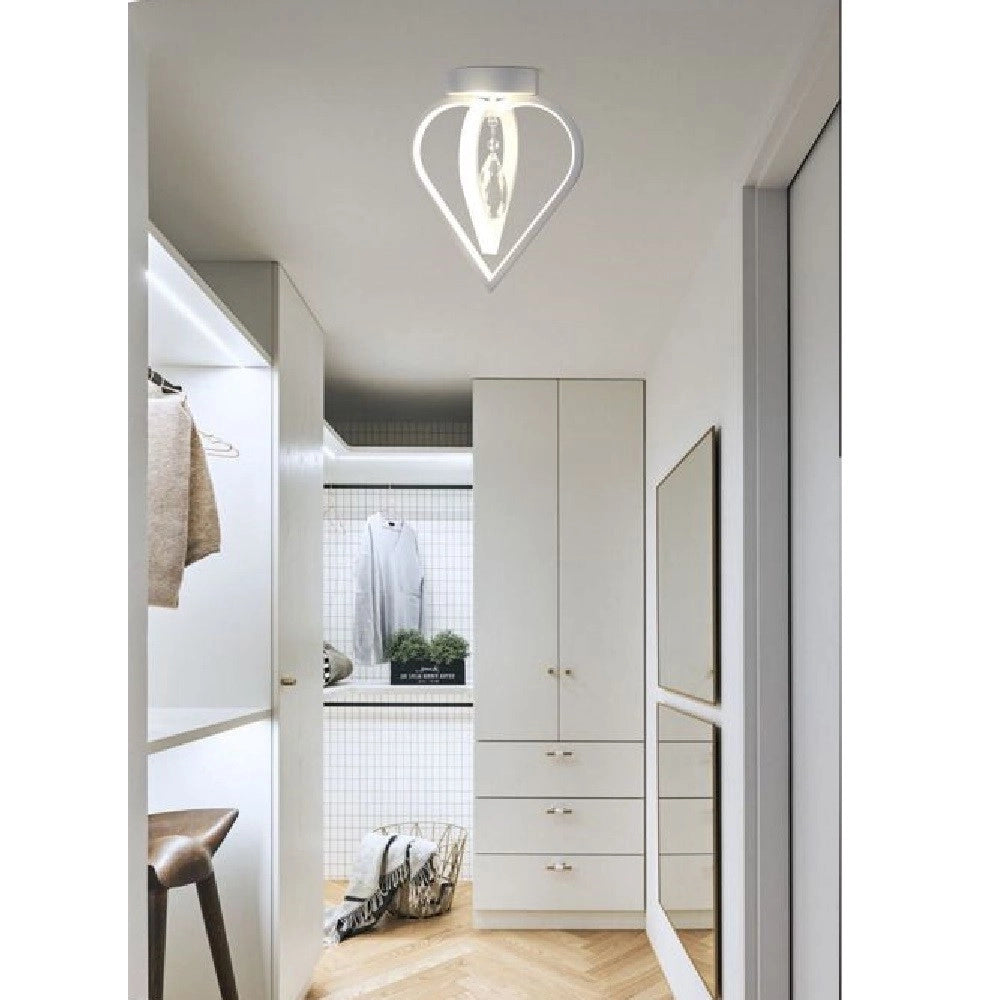 Trade Shop - Lampadario Plafoniera A Soffitto 2 Cuori Pendente Luce 6500k 4000k 3000k Pn-01b - -bianco Freddo      -