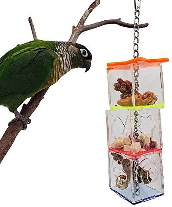 Alimentatore per Animali - Casa Cibo Sostenibile - 3 Blocchi di Montaggio - Bilancia Cibo - Giocattolo per Animali Domestici - 142 g Peso - Ciotola Cibo