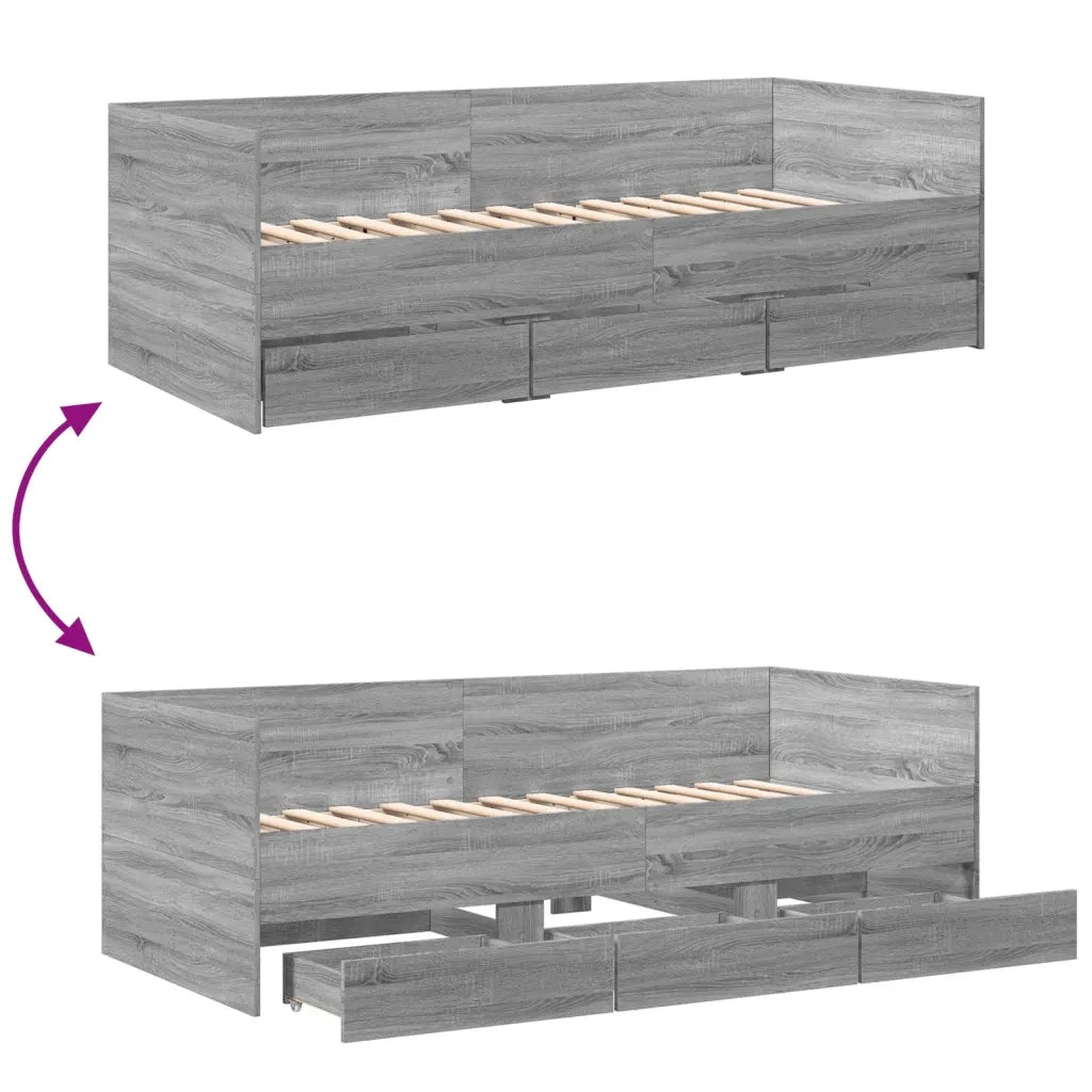 Divano Letto con Cassetti senza Materasso 75x190 cm 3280837