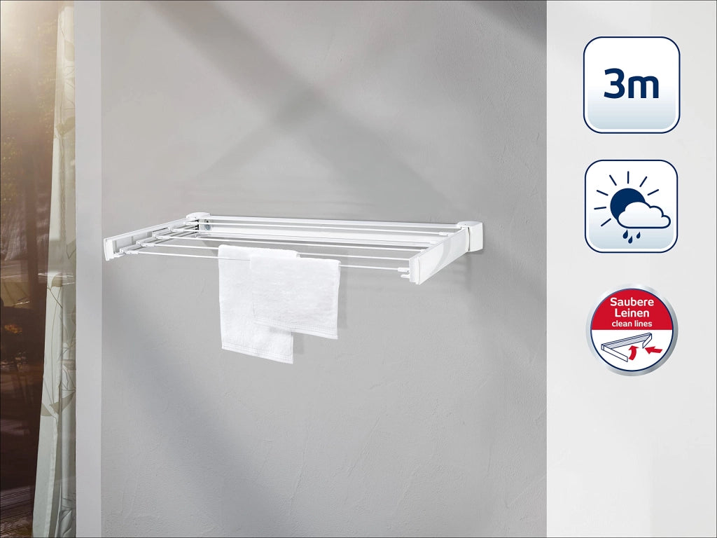 Stendibiancheria a Parete Estensibile Telegant 30 71 CMX5X5,5H. Leifheit