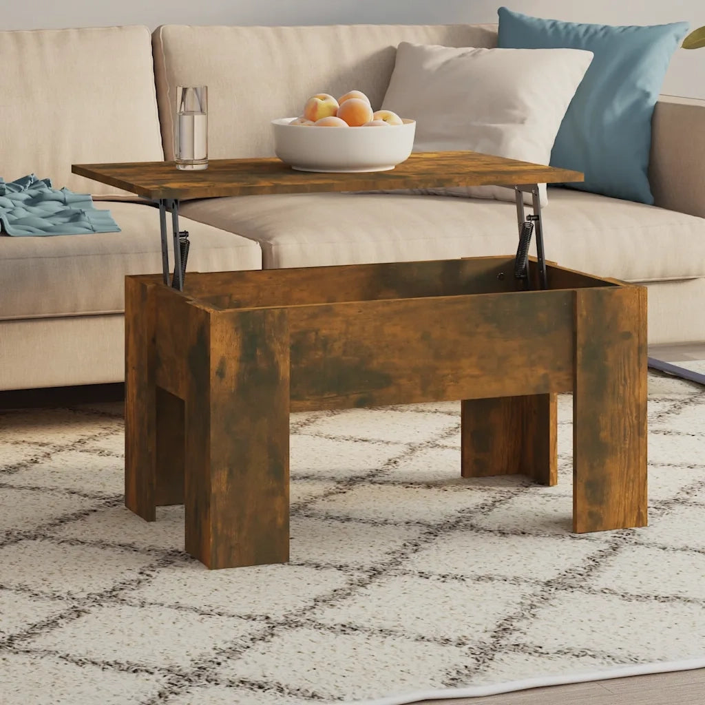 Tavolino da Salotto-Tavolino da soggiorno-Tavolo Rovere Fumo 79x49x41cm in Legno Multistrato 923921