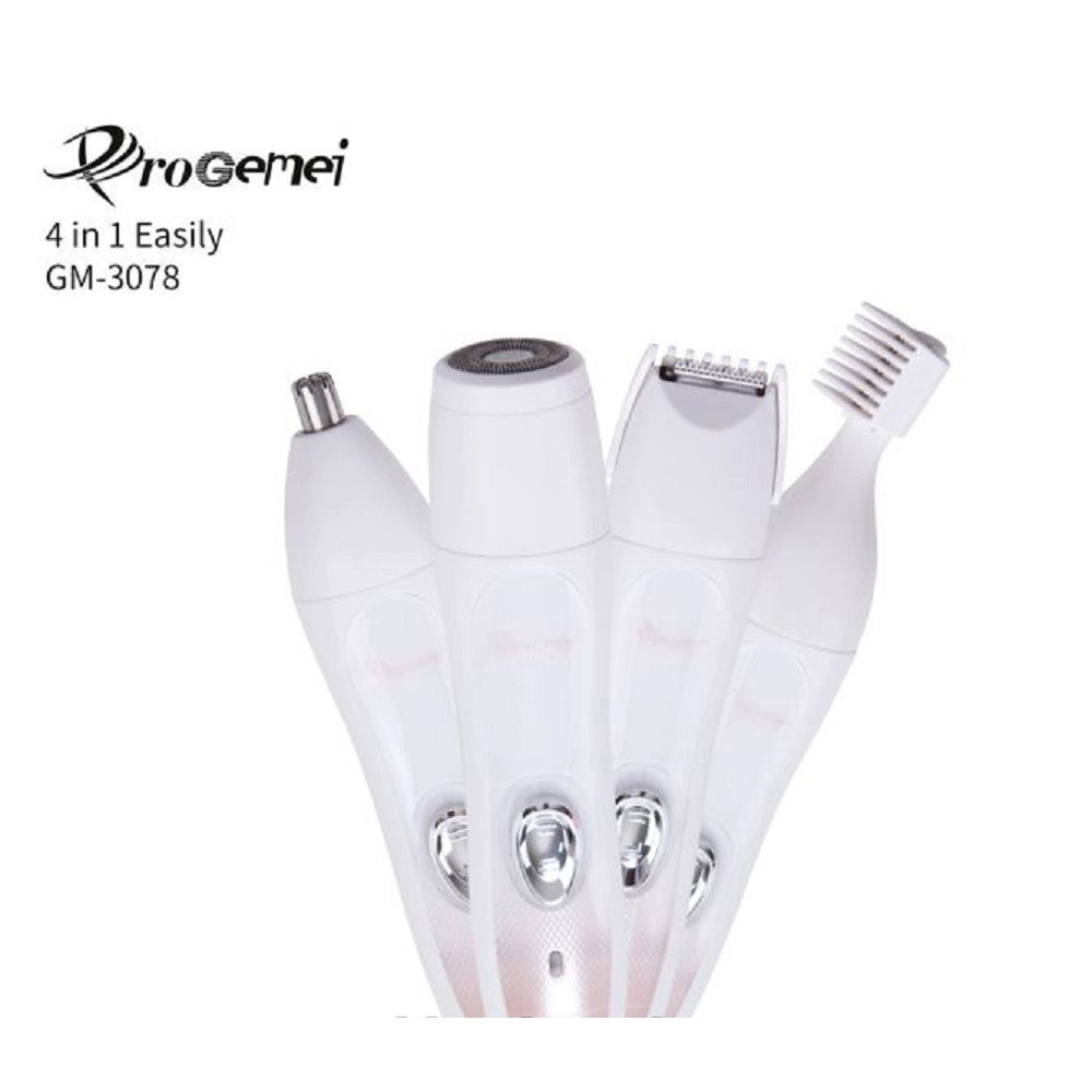 Trade Shop - Kit 4 In 1 Rasoio Rifinitore Donna Epilatore Professionale Ricaricabile Gm-3078 -