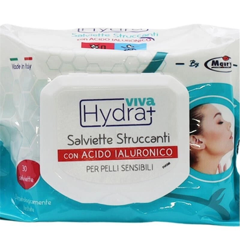 HYDRA VIVA+ SALVIETTE STRUCCANTI CON ACIDO JALURONICO DA 30 PEZZI