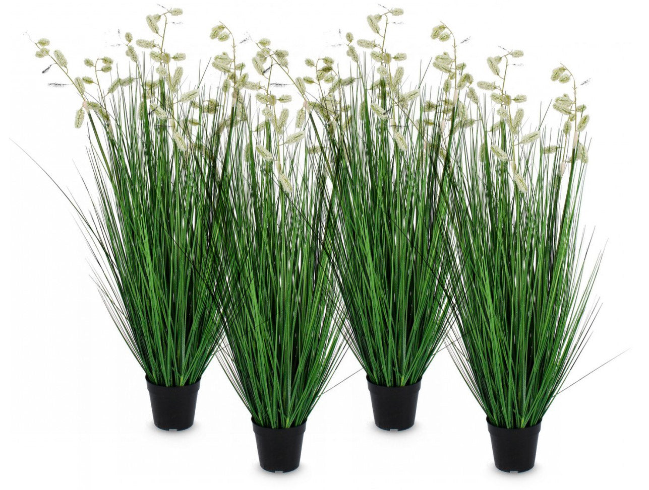 Set 4 Piante Artificiali con Vaso Ø 90x120 cm Grevillea in Plastica Bianco