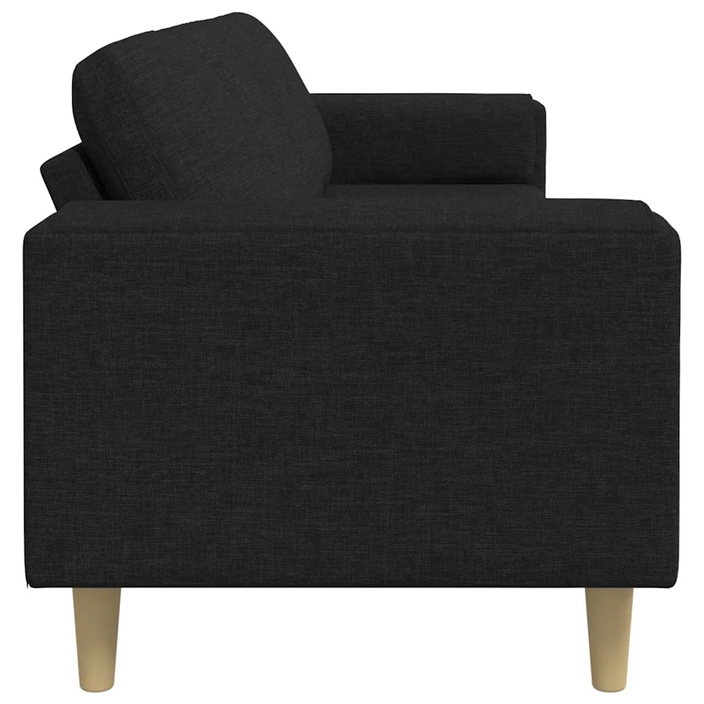 Set di divani Nero Tessuto