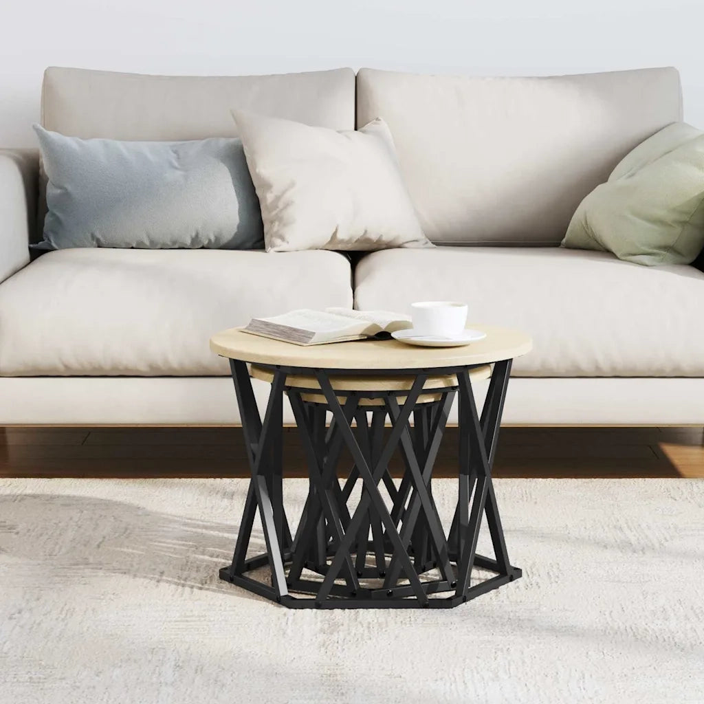 Tavolo laterale | Tavolino Nesting 3 pz Rovere Sonoma