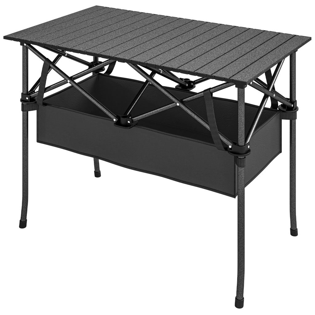 Tavolo da pranzo pieghevole ¨C zephmum ¨C nero, metallo, 93x55x68 cm