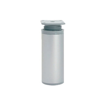 Piede tondo regolabile in plastica  Ã˜ 40 - H.100 mm. grigio alluminio