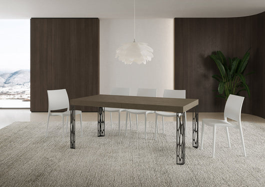 Tavolo Allungabile 160-264x90x77 cm Ghibli Tortora Telaio Antracite