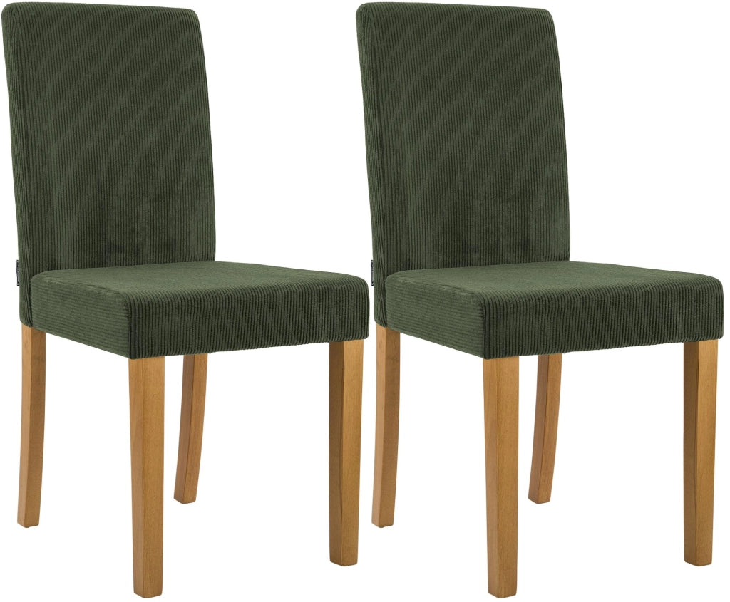 Set di 2 sedie per sala da pranzo Ina Cord anticate chiare 6