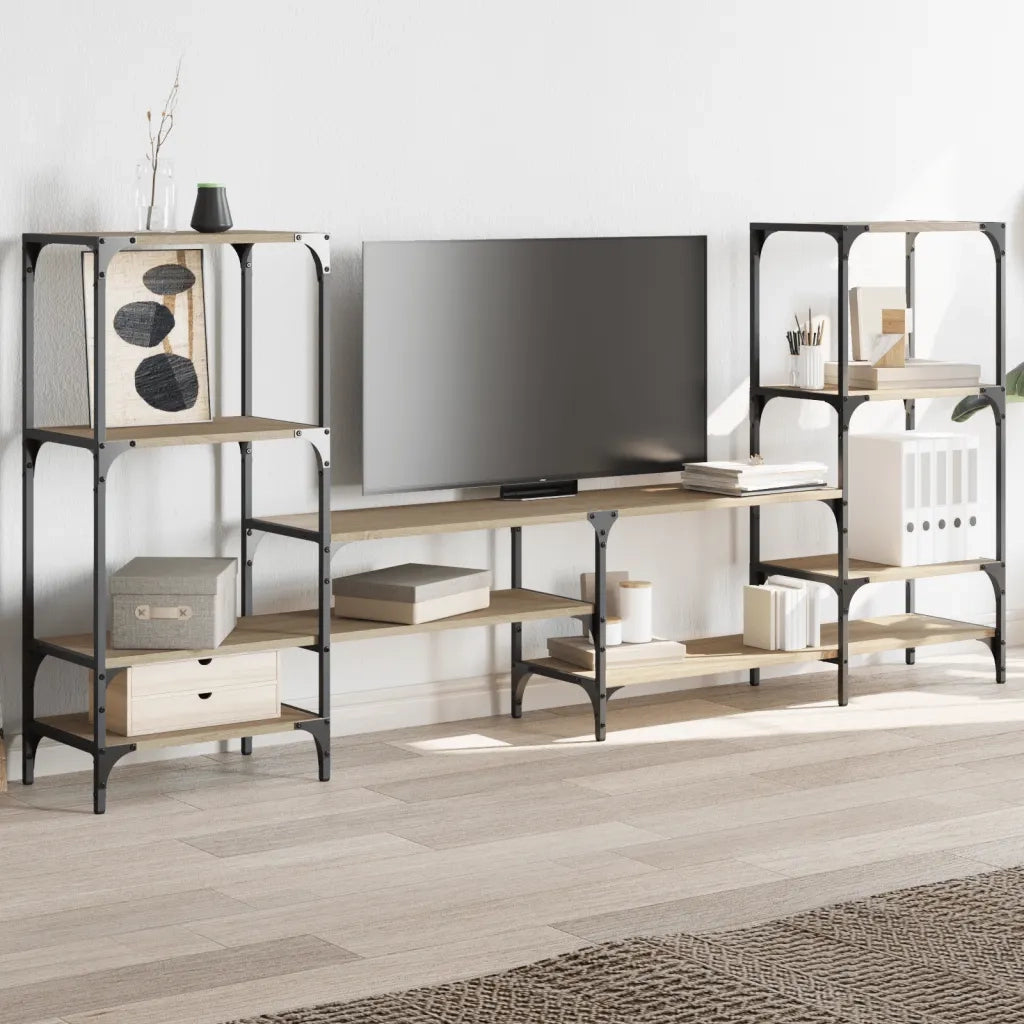 Mobile Porta TV-Mobile per TV-Credenza TV Rovere Sonoma 206,5x28,5x95cm Legno Multistrato