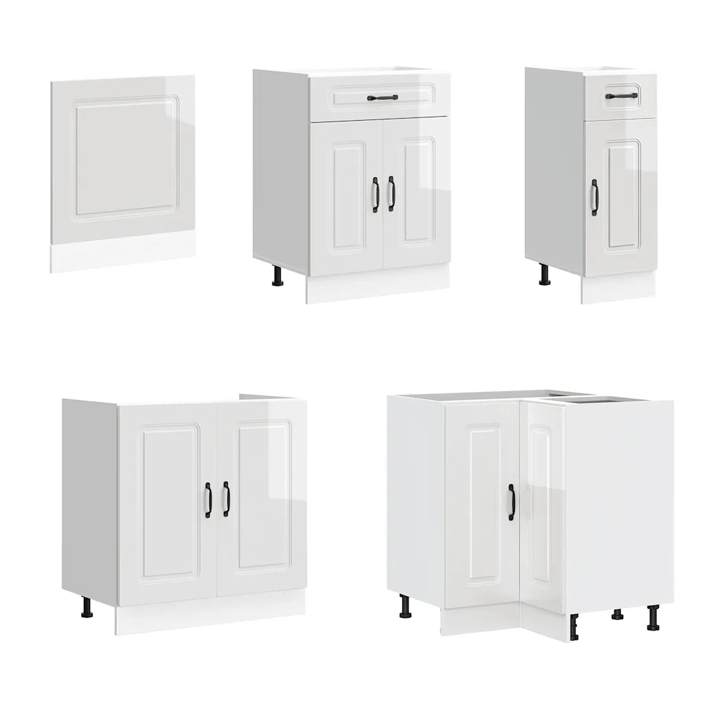 Set Mobili da Cucina 11 pz Kalmar Bianchi Lucido in Truciolato 3314883