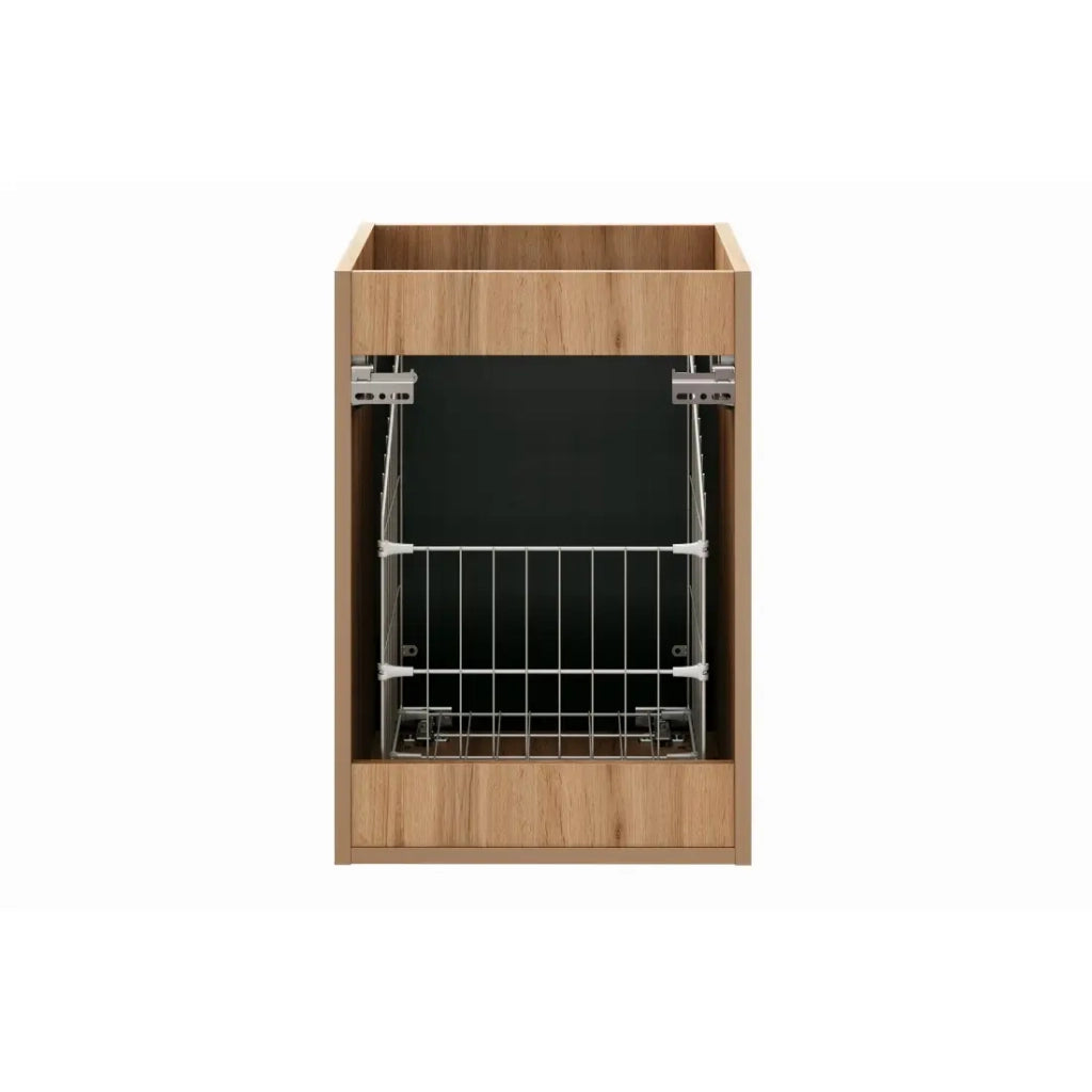 Mobile da bagno NOXERA – 40 cm – Con cesto per la biancheria – Colore quercia wotan – Mobile sospeso