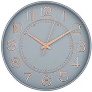 HZDHCLH - 25cm orologio da parete moderno silenzioso con cifre arabe, indicatore dei secondi e maniglie senza tic per decorazione in soggiorno, cucina, ufficio e camera da letto (giallo oro)