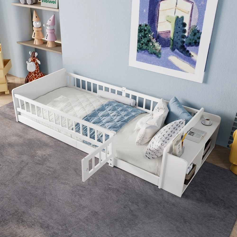 Letto Singolo per Bambini in Legno di Pino ¨C MINIMAL ¨C Bianco 90x200 senza materasso