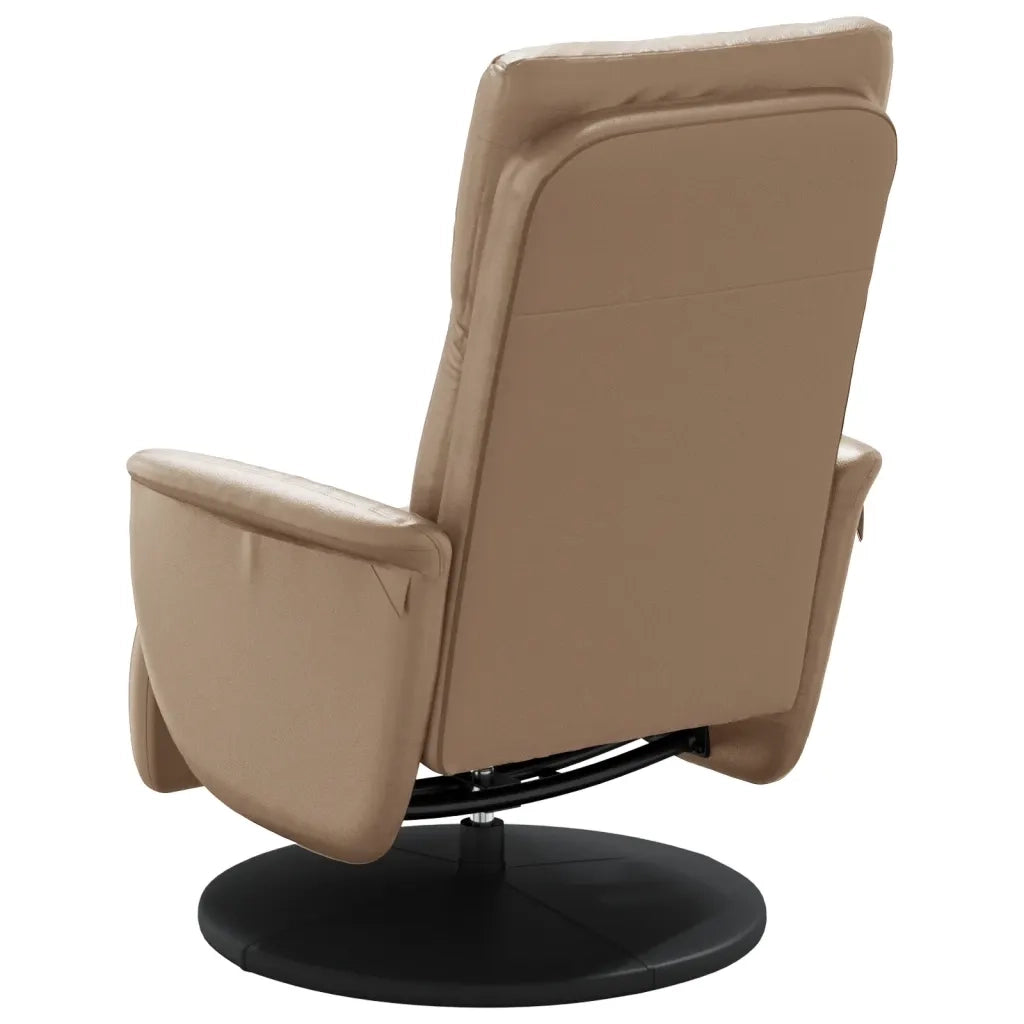 Poltrona Reclinabile con Poggiapiedi Cappuccino in Similpelle 356548