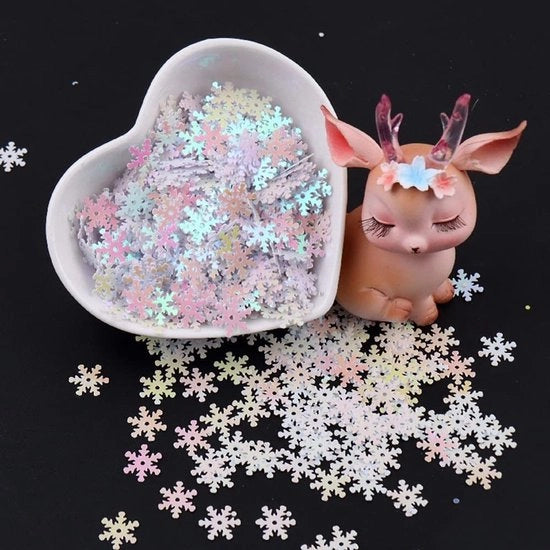 Paillettoni 10 mm - Glitter Nevicola - Decorazione Artigianale - Decorazione di Festa - Decorazione di Matrimonio - 20 g, circa 1000 pezzi