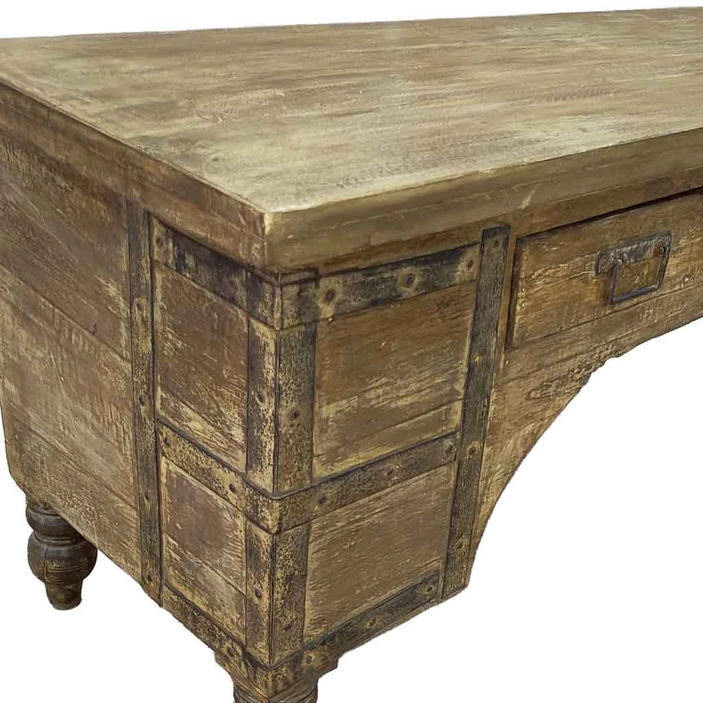 Mobile basso artigianale in legno 165-175x45x57h cm
