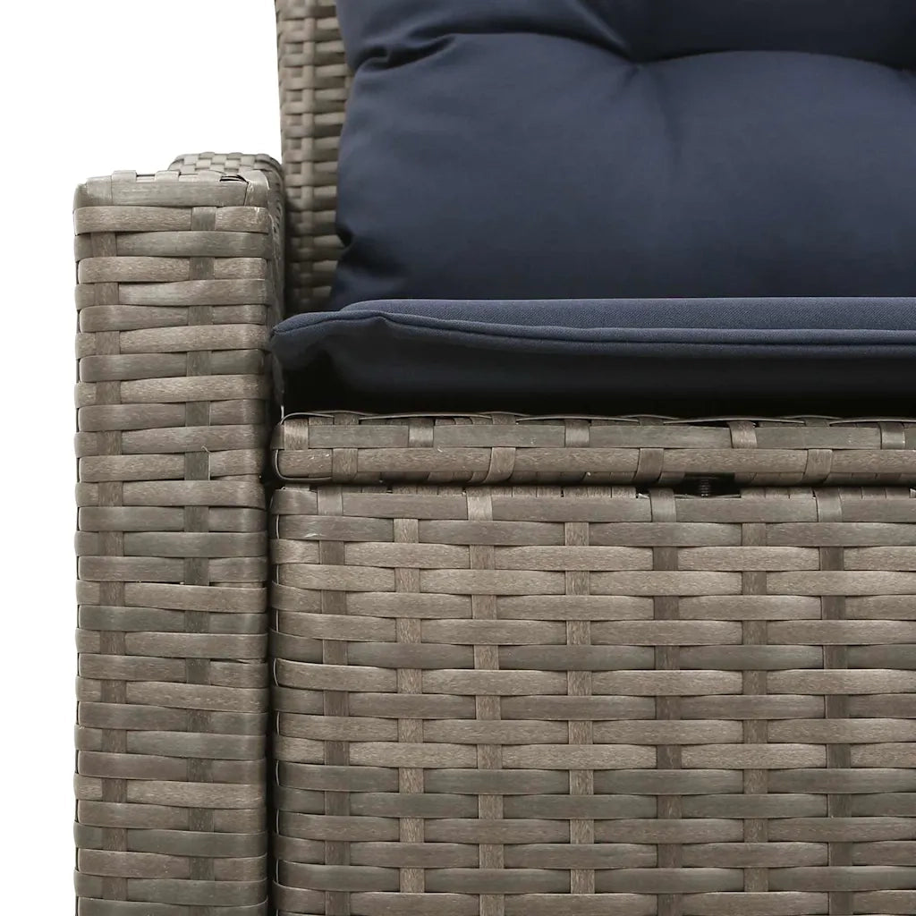 Divano da giardino Grigio 123 x 62 x 69cm polyrattan