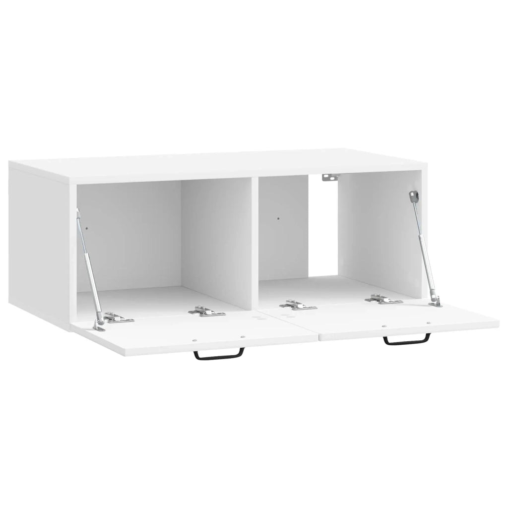 Mobile Porta TV da Muro Bianco Lucido 78,5 x 41 x 30 cm