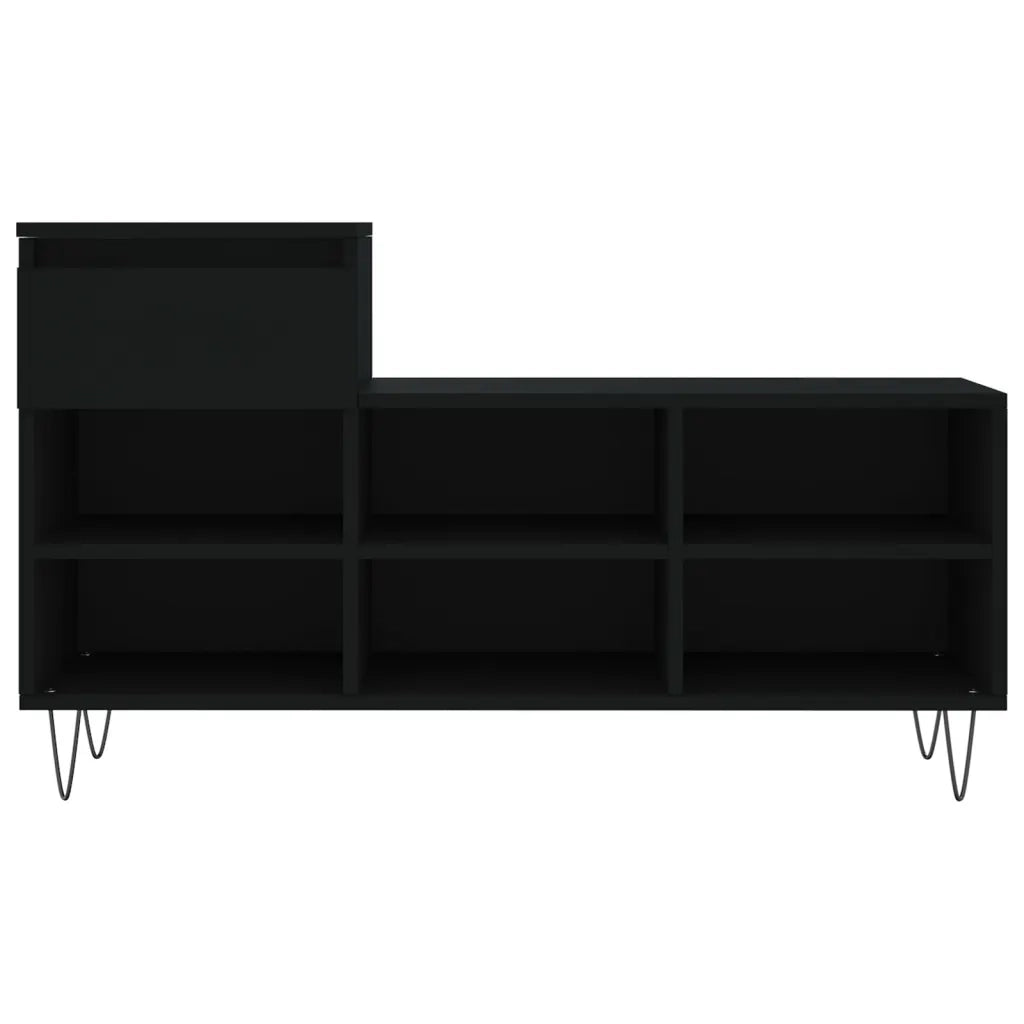 Scarpiera Nera 102x36x60 cm in Legno Multistrato 831365