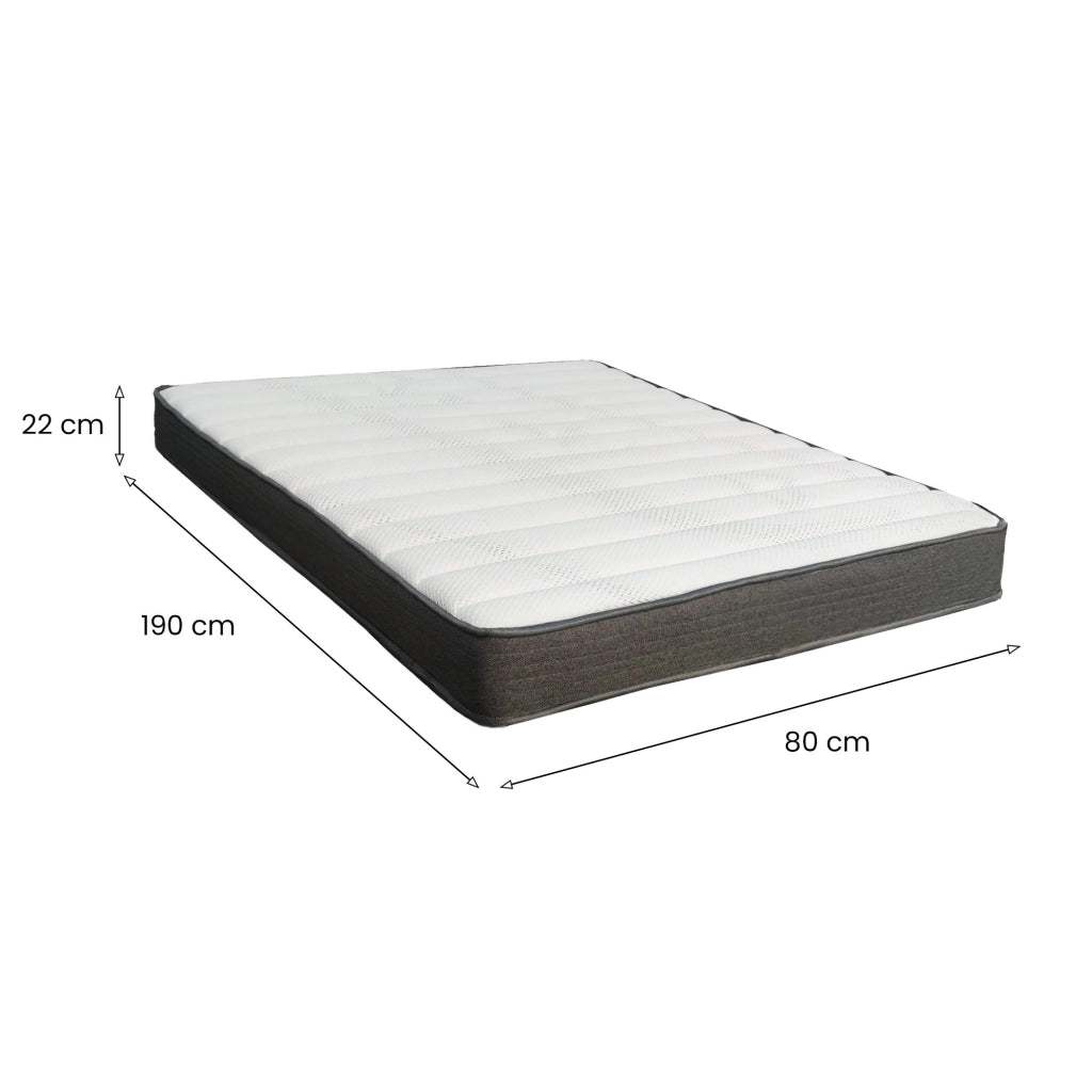 Solarino, Materasso Singolo, 190x80x22h cm Bianco