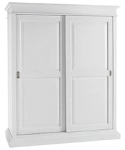 Armadio arte povera 2 ante scorrevoli legno bianco shabby 183x67x212 - Mobili 2G