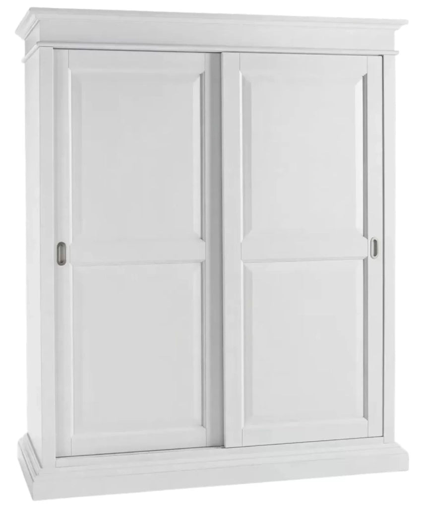Armadio arte povera 2 ante scorrevoli legno bianco shabby 183x67x212 - Mobili 2G