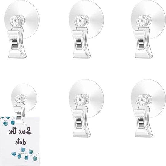 Clipholder per vetrina 6 pezzi trasparente per stanza ufficio casa esposizione – forcella robusta