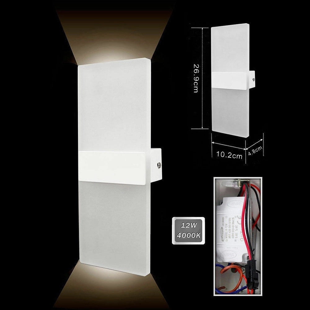 Trade Shop - Applique Lampada Parete Led 8watt Doppia Emissione Luce 3000k 4000k 6500k E37 -