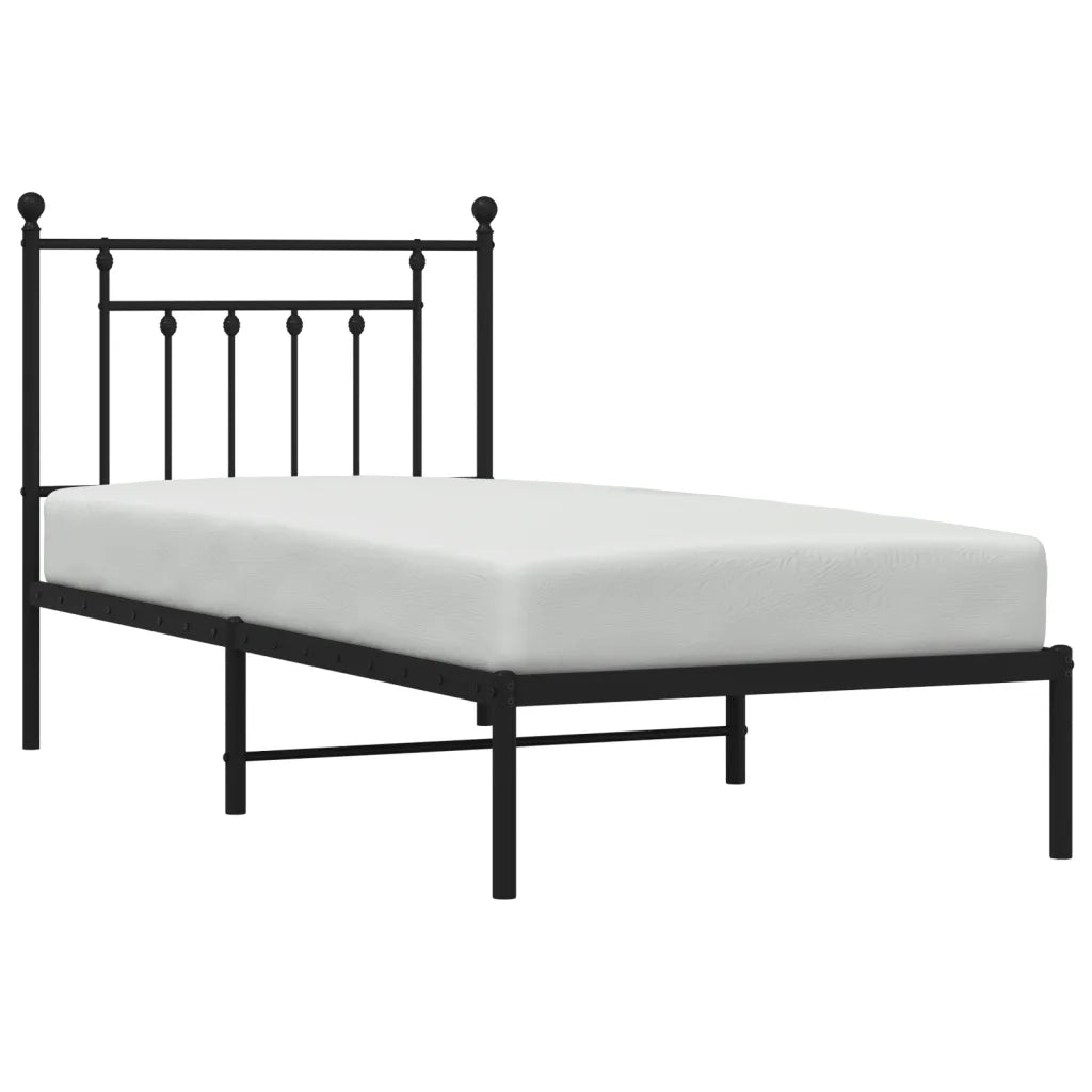 Giroletto con Testiera in Metallo Nero 80x200 cm 353528