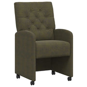 Sedie da Pranzo con Ruote 2 pz | Sedie da cucina Verde militare 58 x 67 x 97 cm