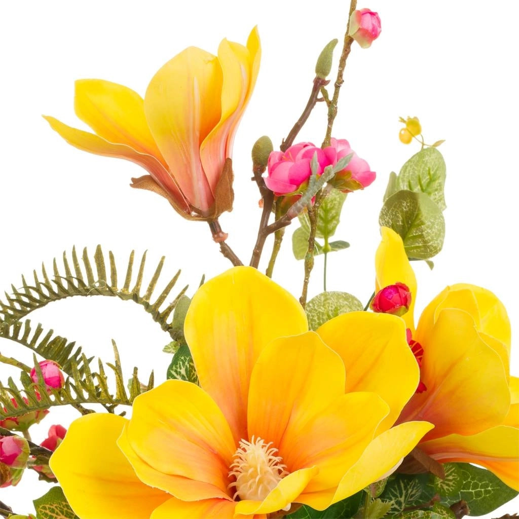 Vaso in ceramica con bouquet di fiori 43x24x44h
