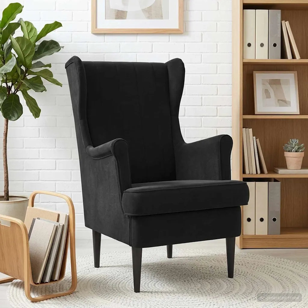 Divano Sedia-Poltrona-Poltroncina Nero Velluto 777699