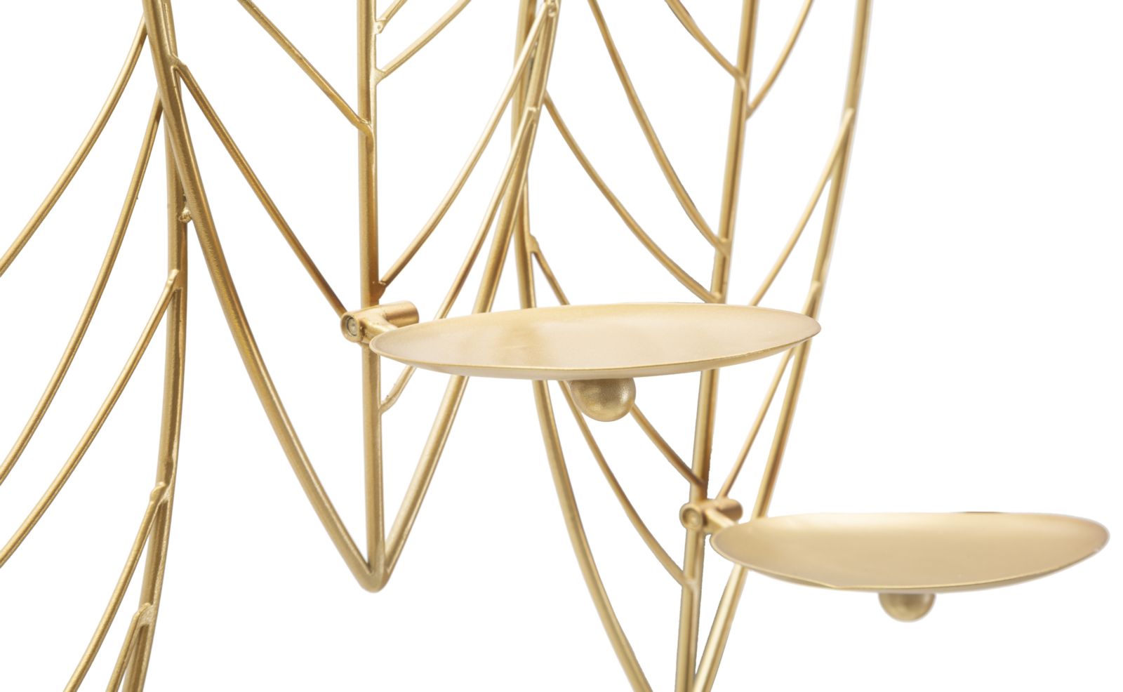 Portacandele da Parete 4 Posti 66x14x56 cm in Metallo Oro