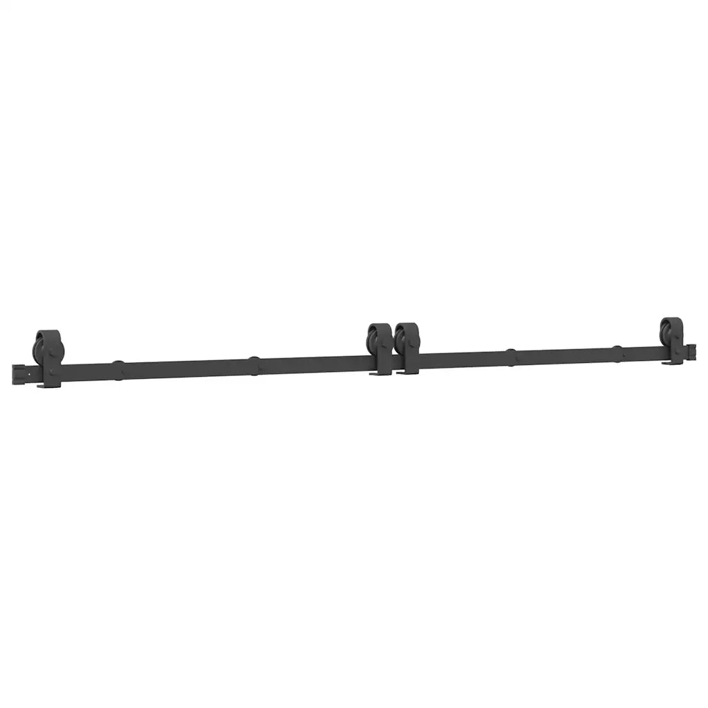 Kit di Binari per Porte Scorrevoli 200 cm Acciaio Nero CFW9513241